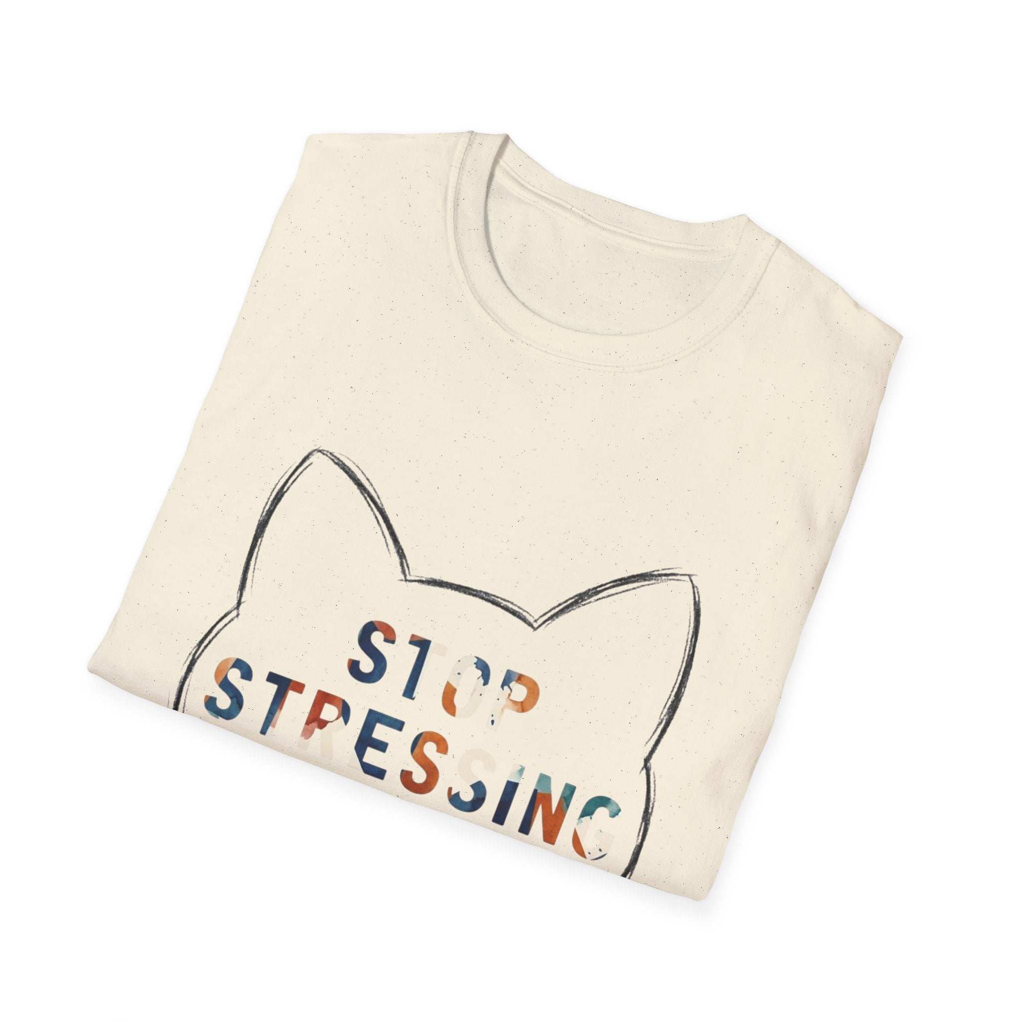 Stop Stressing Meowt Cat T-Shirt – Cute Relaxation Tee for Cat Lovers