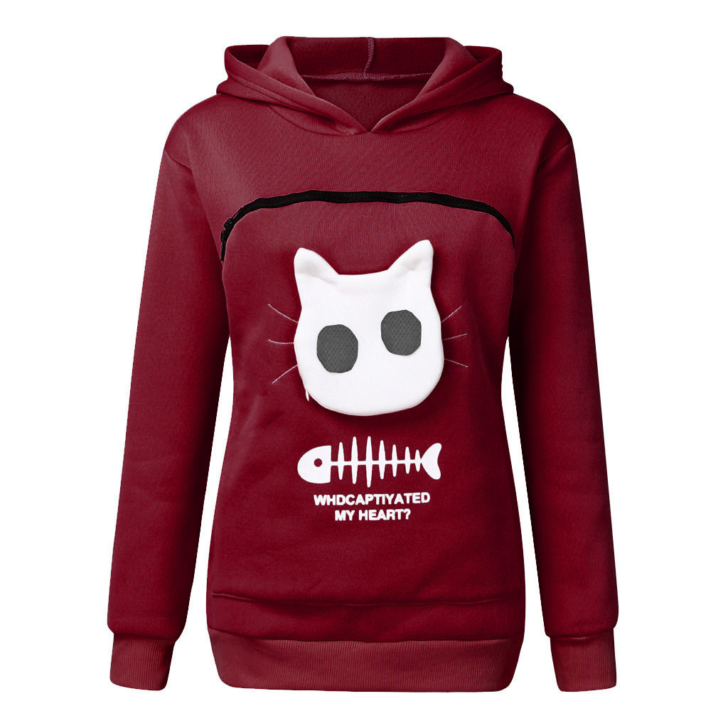 Women’s Cat-Pocket Sweatshirt Hoodie