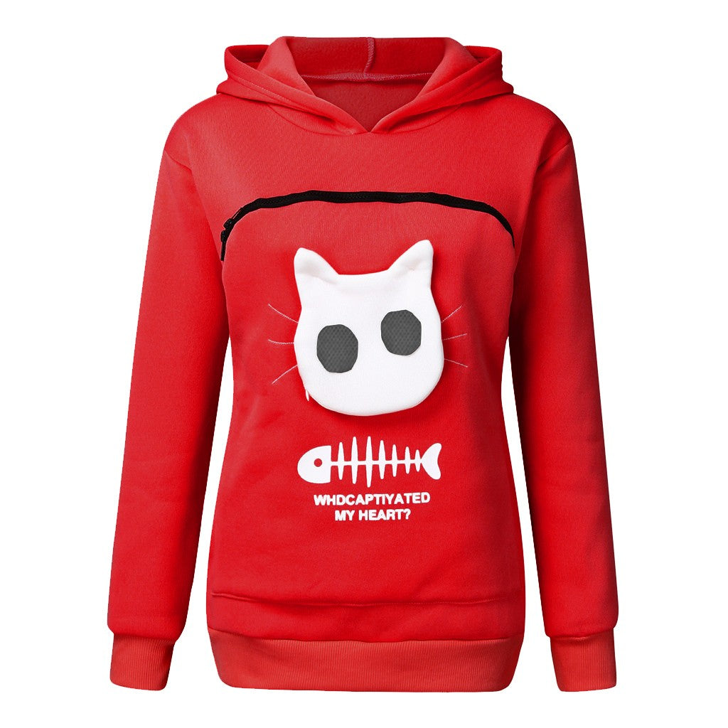 Women’s Cat-Pocket Sweatshirt Hoodie