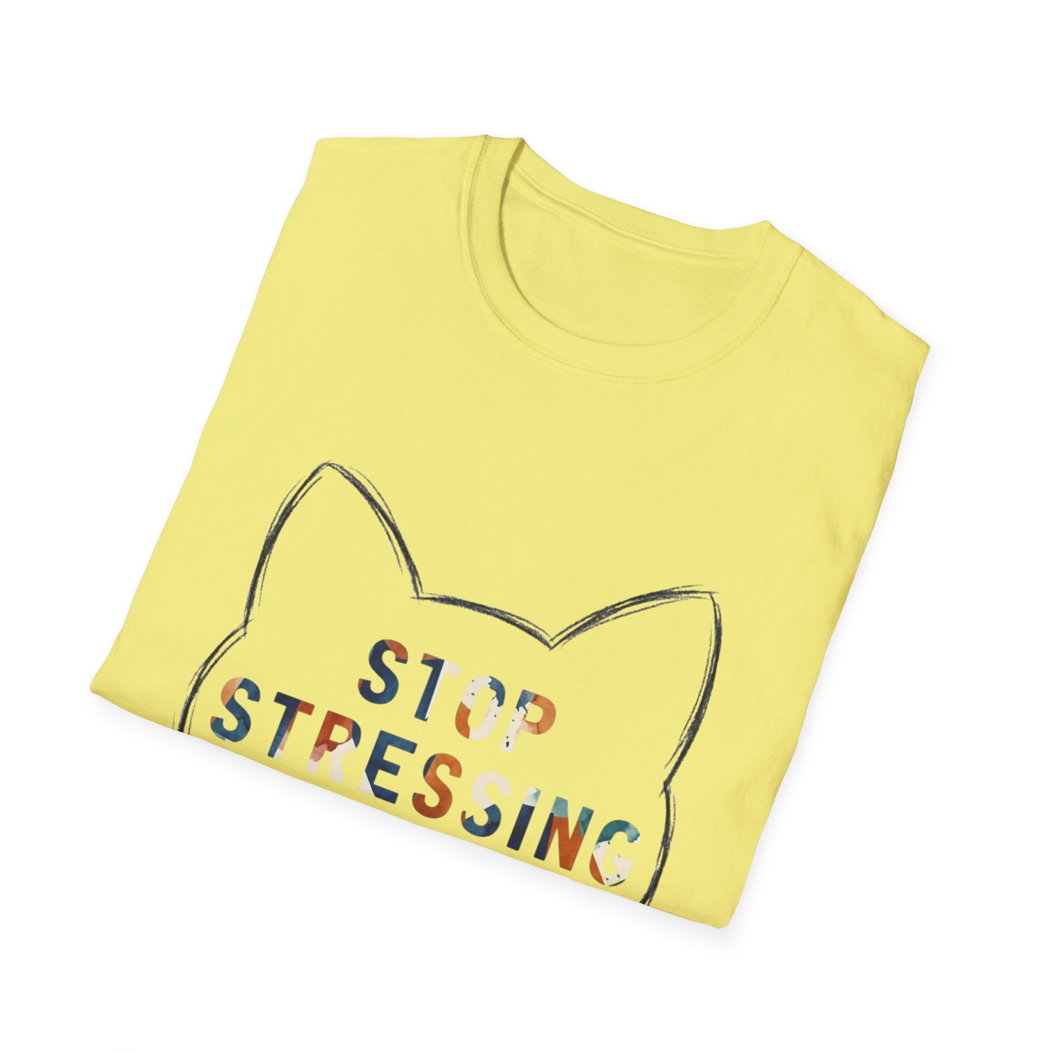 Stop Stressing Meowt Cat T-Shirt – Cute Relaxation Tee for Cat Lovers