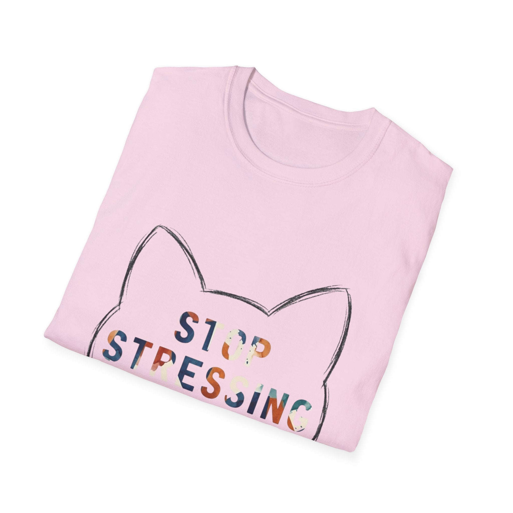 Stop Stressing Meowt Cat T-Shirt – Cute Relaxation Tee for Cat Lovers