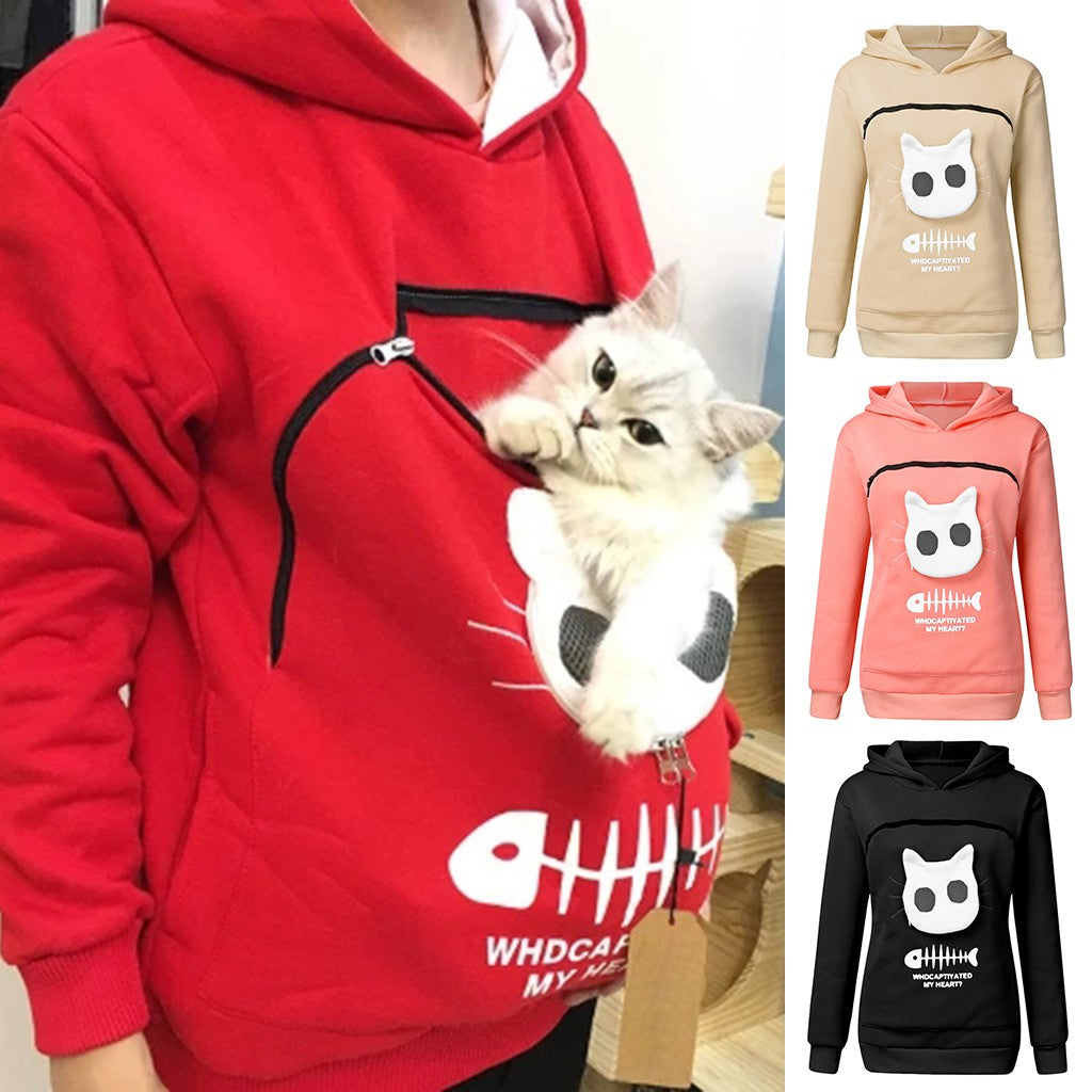 Women’s Cat-Pocket Sweatshirt Hoodie